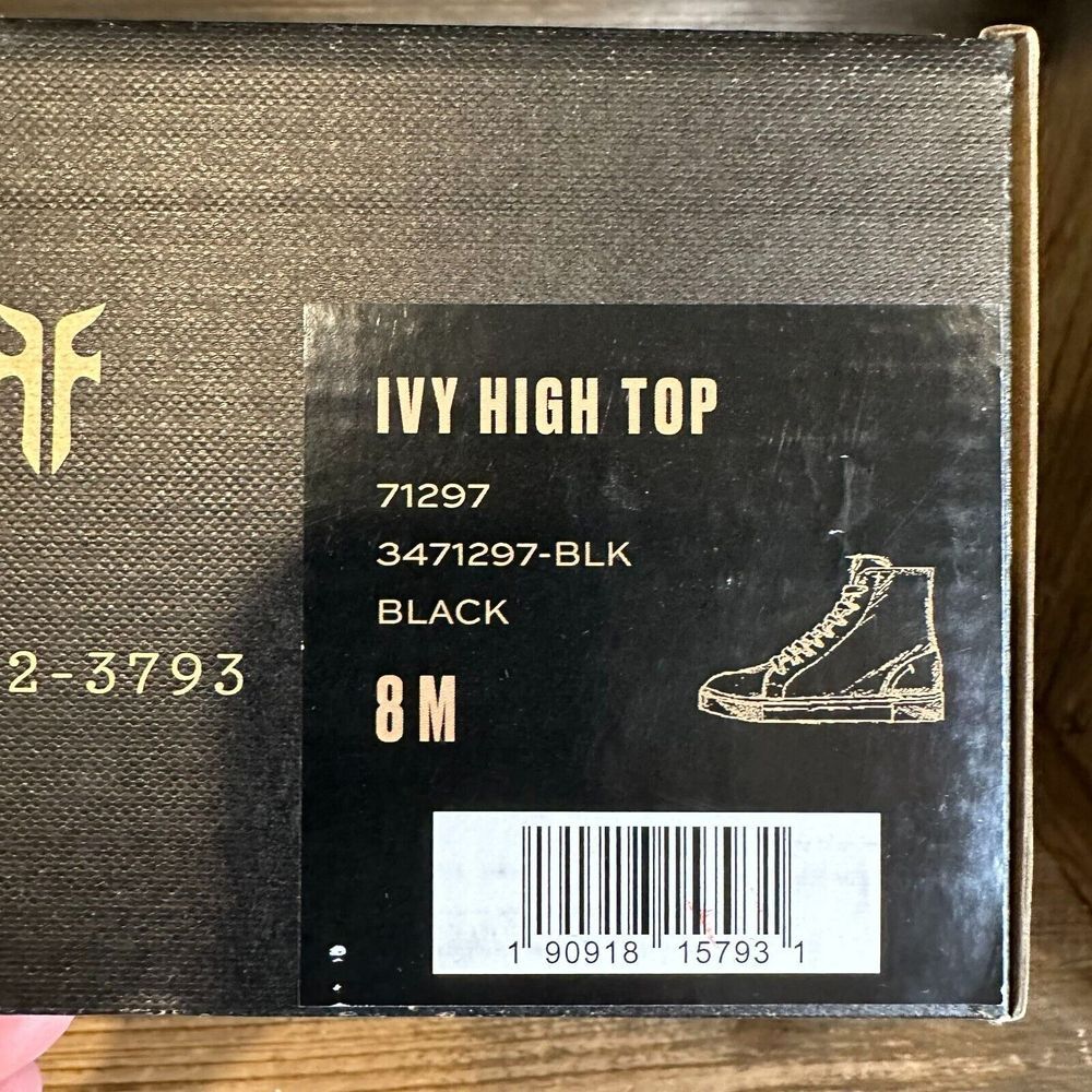 NIB Womens Frye Ivy High Top Black Leather Marble Casual Sneakers Shoes Size 8 M - Picture 6 of 6